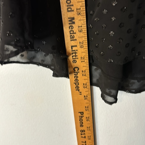 The Kooples Swiss Dot Lace Up Ruffled Layered Blouse Black Size 6 - Picture 9 of 9